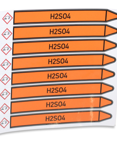 Aufkleber INT: Rohrleitungsbeschriftung H2SO4